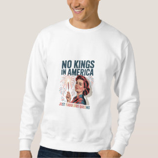 No Kings In America Fabulous Queens Pride 2025 Des Lång Ärmad Tröja