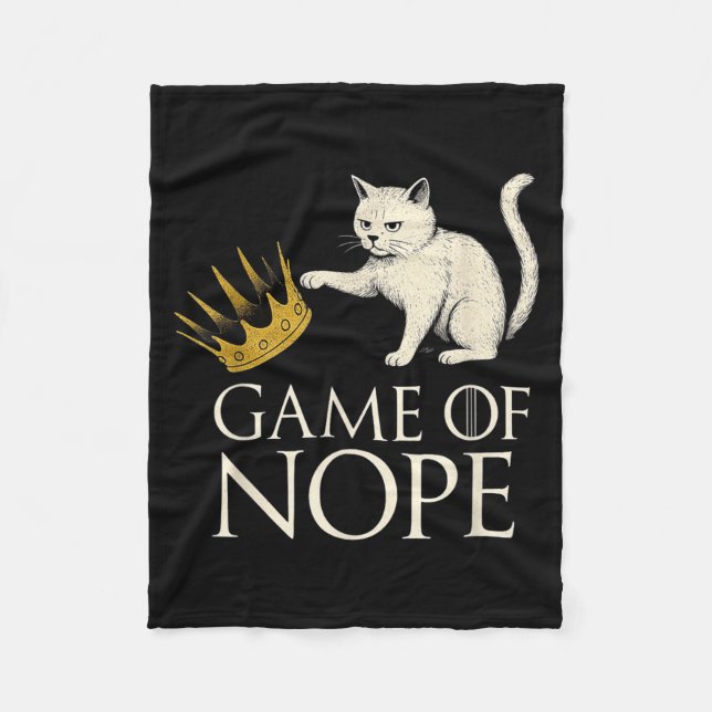 No Kings In America Funny Black Cat Kicking Crown  Fleecefilt (Framsidan)