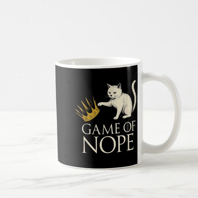 No Kings In America Funny Black Cat Kicking Crown  Kaffemugg (Höger)