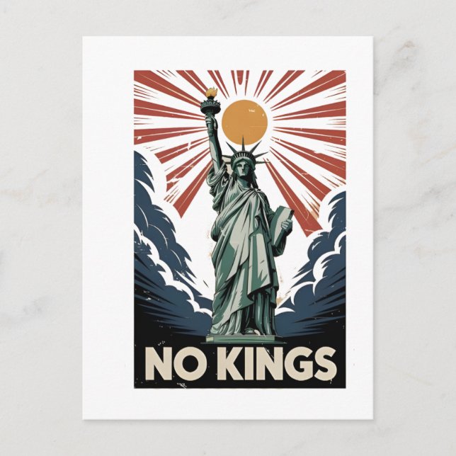 No Kings In America Liberity Status USA Democrats  Helg Vykort (Framsida)