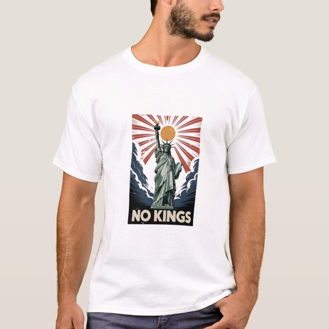 No Kings In America Liberity Status USA Democrats  T Shirt (Framsida)