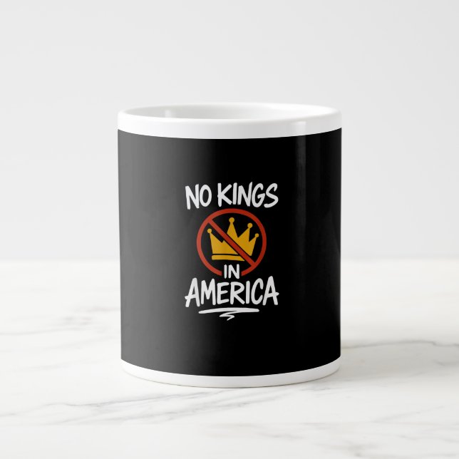 No Kings In America No Crown Minimal Clean Jumbo Mugg (Framsidan)