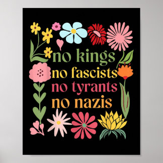 No Kings In America No Fascists We The People Poli Poster