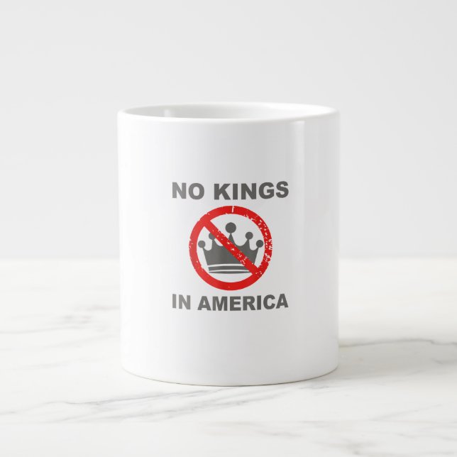 No Kings In America Patriotic Casual Jumbo Mugg (Framsidan)