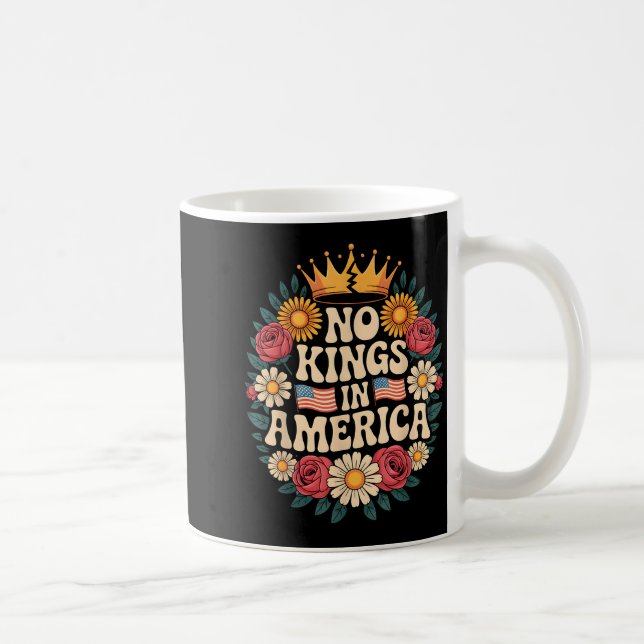 No Kings In America Patriotic Democracy Dom Retro  Kaffemugg (Höger)