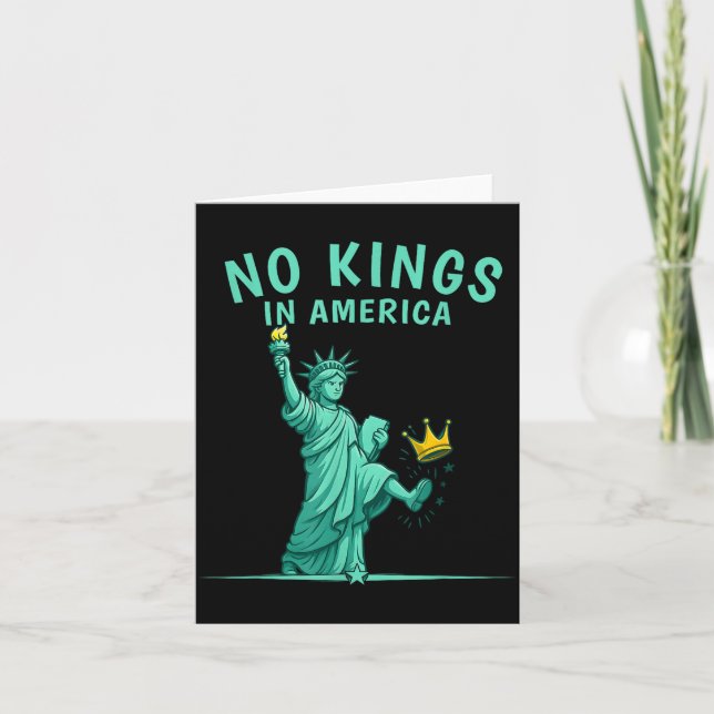 No Kings In America _ Patriotic Litical Design  Kort (Framsida)