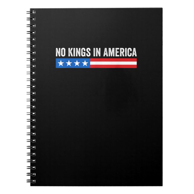 No Kings In America Patriotic Style Anteckningsbok (Framsidan)
