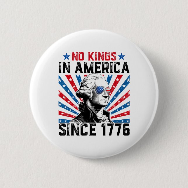 No Kings In America Since 1776 Distressed Usa Flag Knapp (Framsida)