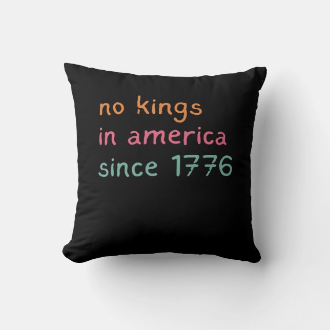No Kings In America Since 1776 Freedom Anti Crown Kudde (Framsida)