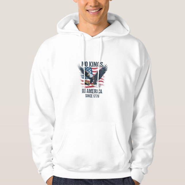 No Kings In America Since 1776 Minimal Clean Hoodie (Framsida)