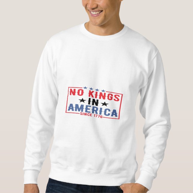 No Kings In America Since 1776 Patriotic Independe Lång Ärmad Tröja (Framsida)