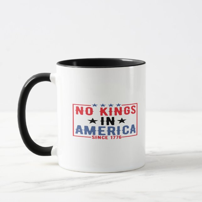 No Kings In America Since 1776 Patriotic Independe Mugg (Vänster)