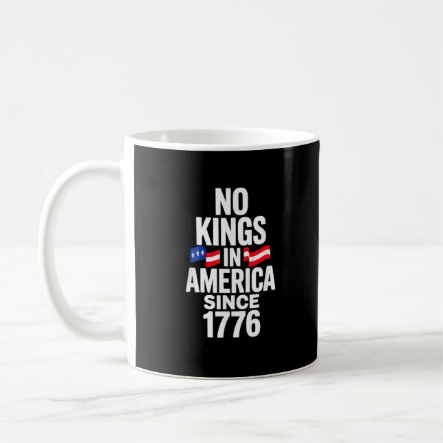 No Kings In America Since 1776 Simple Classic Kaffemugg (Vänster)