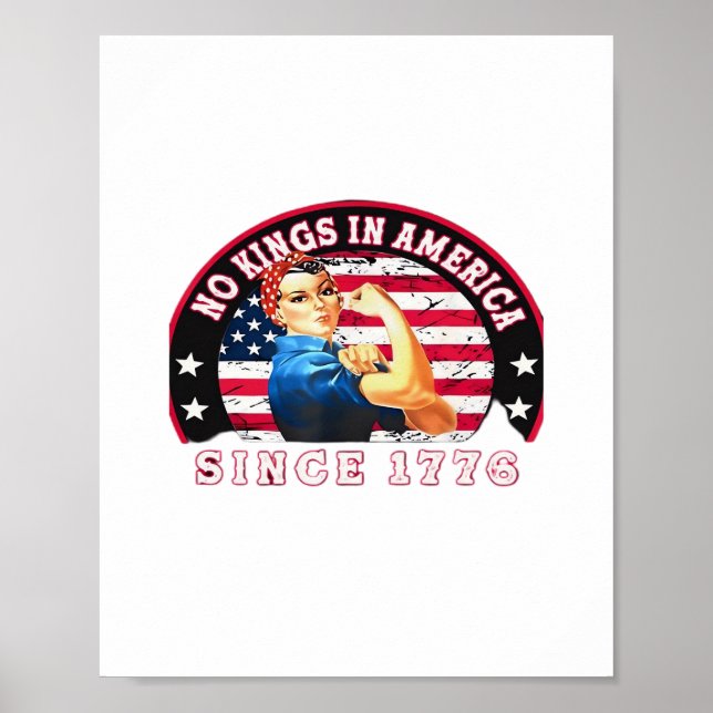 No Kings In America Since 1776 USA Flag Save  Esse Poster (Framsidan)