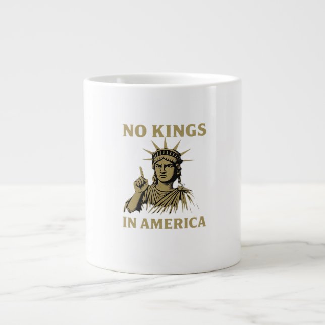 No Kings In America Statue Of  No Kings Day Protes Jumbo Mugg (Framsidan)