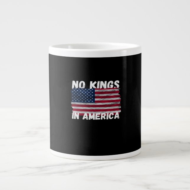 No Kings In America USA Flag Freedom Classic Jumbo Mugg (Framsidan)