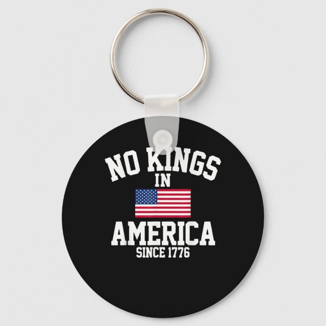 No Kings In America USA Flag Retro Cool Style Nyckelring (Framsida)