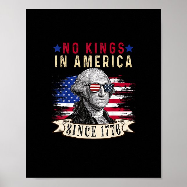 No Kings In America USA Flag Retro Cool Style Poster (Framsidan)
