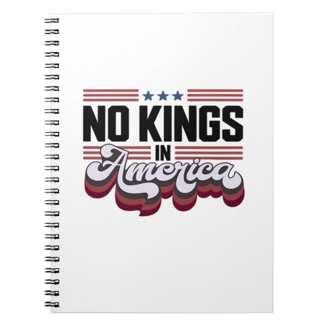 No Kings In America USA Retro Classic Anteckningsbok (Framsidan)