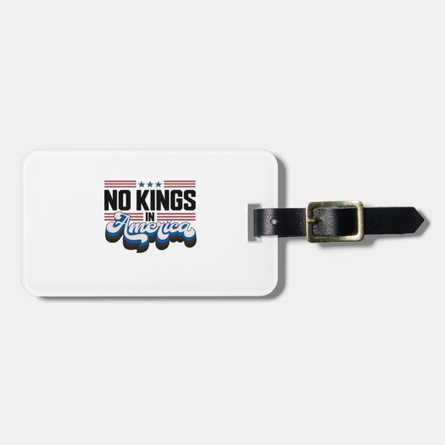 No Kings In America USA Retro Classic Bagagebricka (Horisontell Framsida)