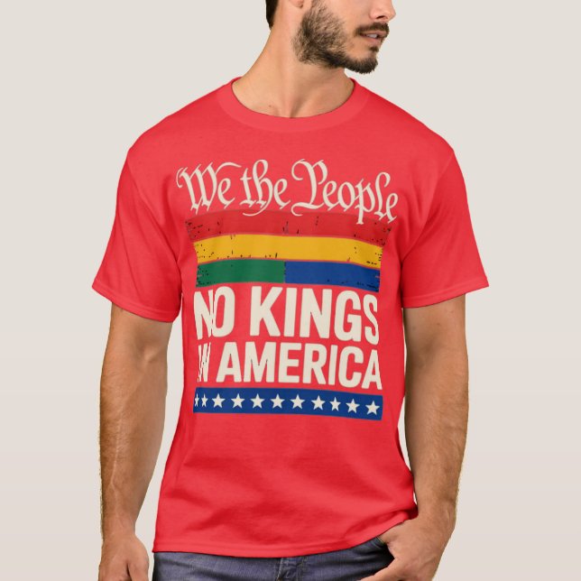 No Kings In America We The People Political T Shirt (Framsida)