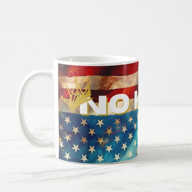 No Kings Mug – Bold Patriotic Art Desig Kaffemugg (Vänster)