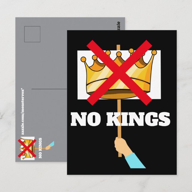 No Kings Postcard Vykort (Fram/baksida)