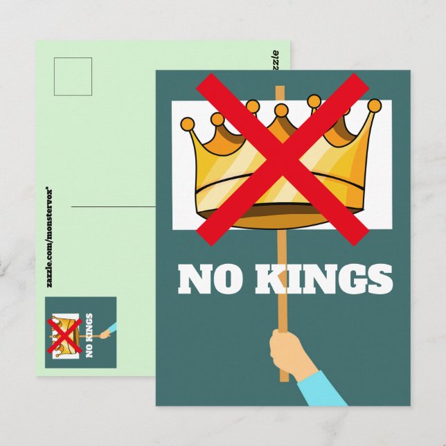 No Kings Postcard Vykort (Fram/baksida)