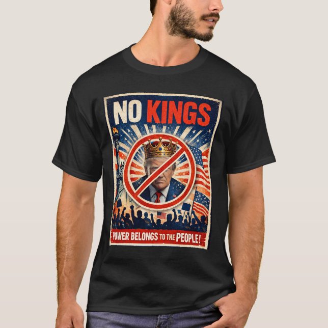 No Kings – Power Belongs to the People T-Shirt (Framsida)