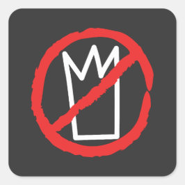 No kings protest crown logo fyrkantigt klistermärke