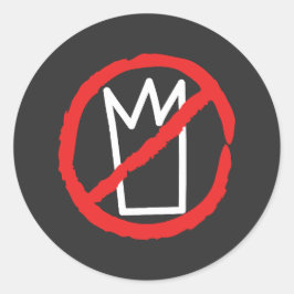 No kings protest crown logo runt klistermärke