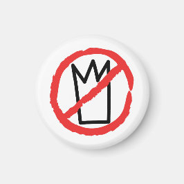 No kings protest logo, no crown red stop sign magnet