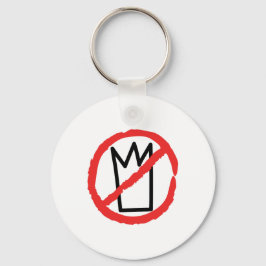 No kings protest logo, no crown red stop sign nyckelring