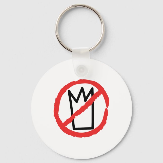 No kings protest logo, no crown red stop sign nyckelring (Framsida)