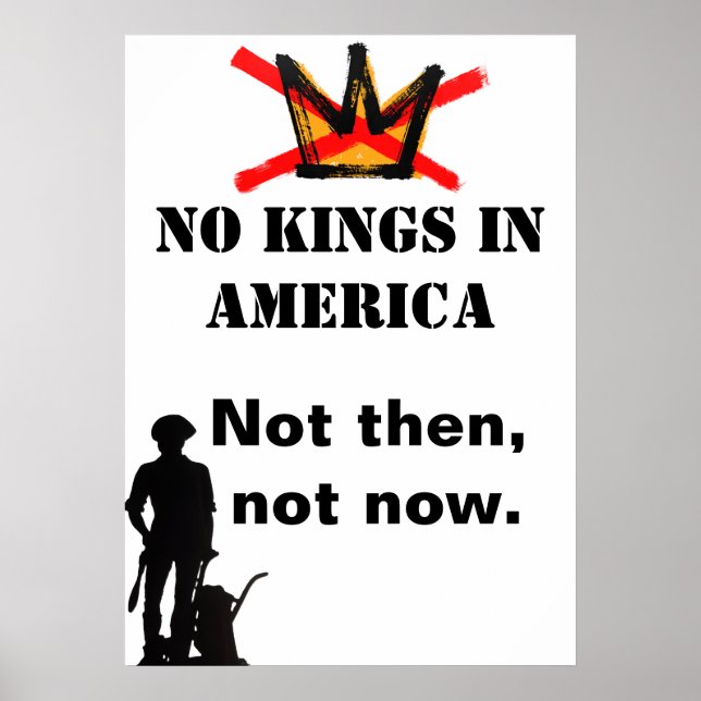 No Kings Protest poster - Not then, not now (Framsidan)