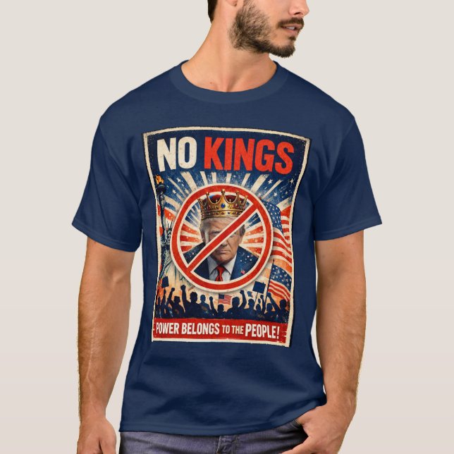 No Kings Protest Shirt T Shirt (Framsida)