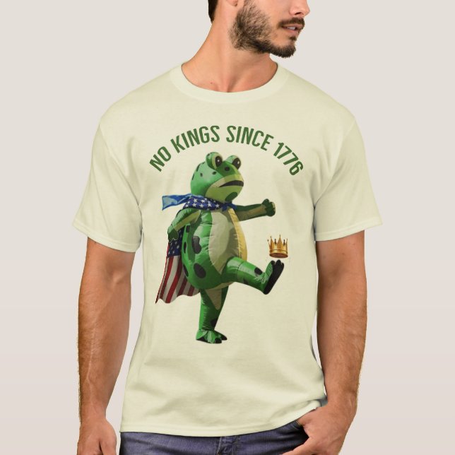 No Kings Since 1776 Portland Frog | Kicking Crown T Shirt (Framsida)