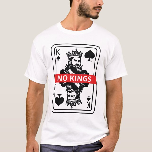 No Kings Spade Shirt – Black and White King Playin T (Framsida)