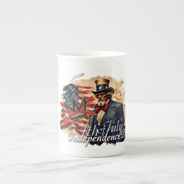 No Kings Uncle Sam Independence Day Art Benporslin Mugg (Framsidan)
