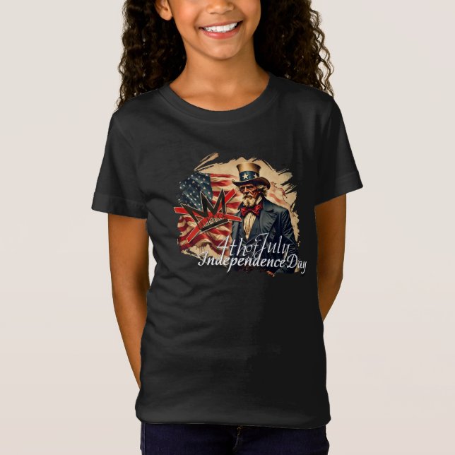 No Kings Uncle Sam Independence Day Art T Shirt (Framsida)