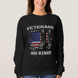 No Kings Veterans American Flag Combat Boots USA T Shirt