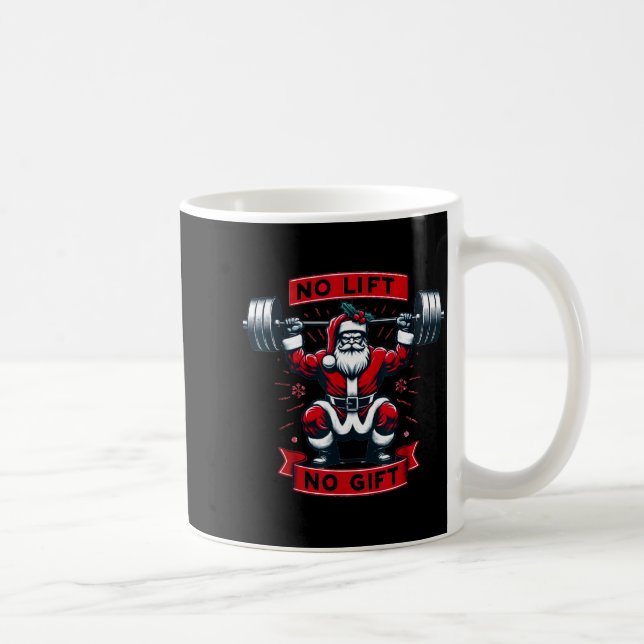No Lift No Gift Christmas Santa Gym Squat Weightli Kaffemugg (Höger)