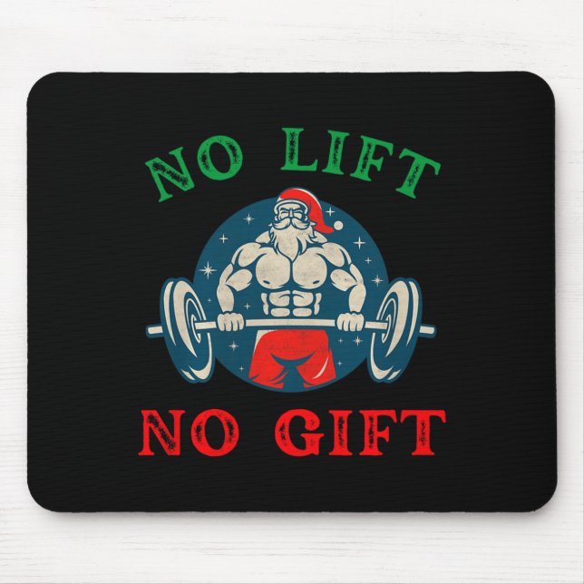No Lift No Gift Funny Workout Santa Christmas Gym  Musmatta (Framsidan)