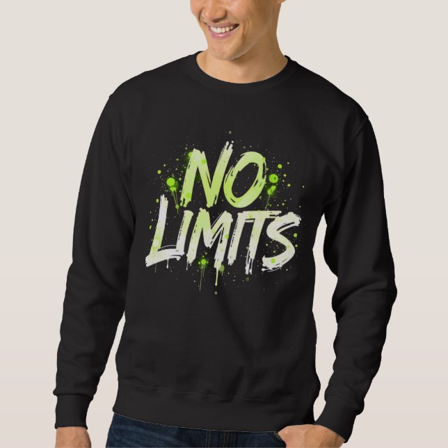 No Limits – Bold Graffiti Streetwear Design Lång Ärmad Tröja (Framsida)