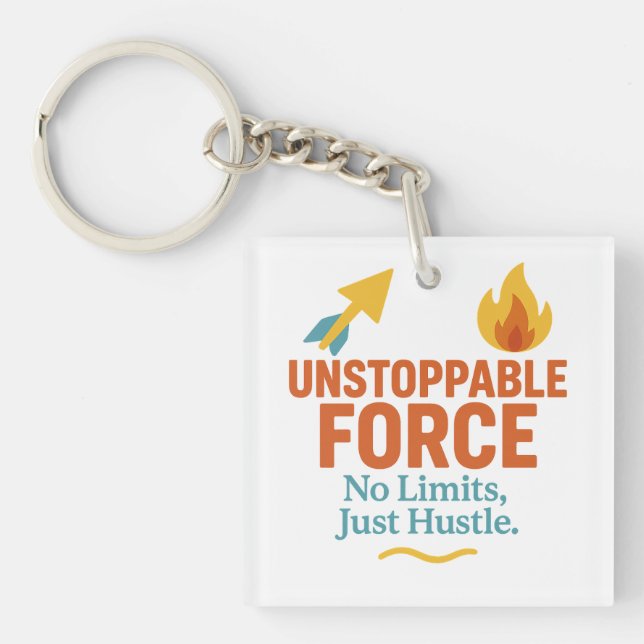 No Limits, Just Hustle | Motivational Acrylic Keyc (Framsidan)
