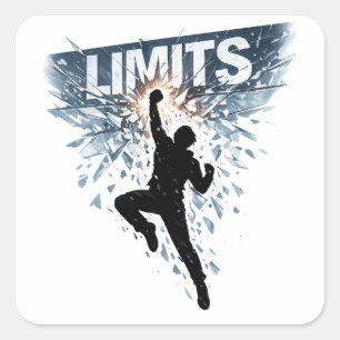 No Limits Motivation Design  Fyrkantigt Klistermärke