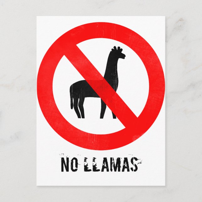 No Llamas Vykort (Framsida)