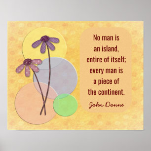 No Man An Island - John Donne-citattecken print Poster