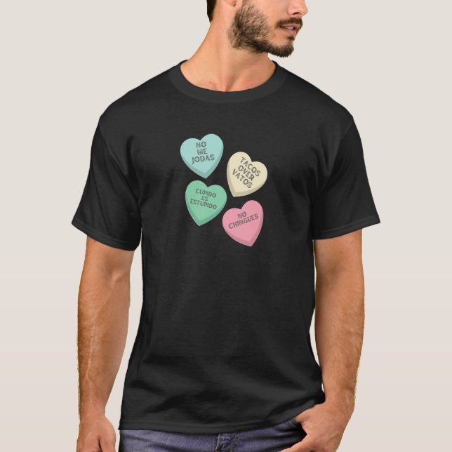 No me Jodas Candy Heart Anti Valentines T Shirt (Framsida)