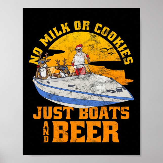 No Milk Or Cookies Just Boats And Beer Christmas I Poster (Framsidan)